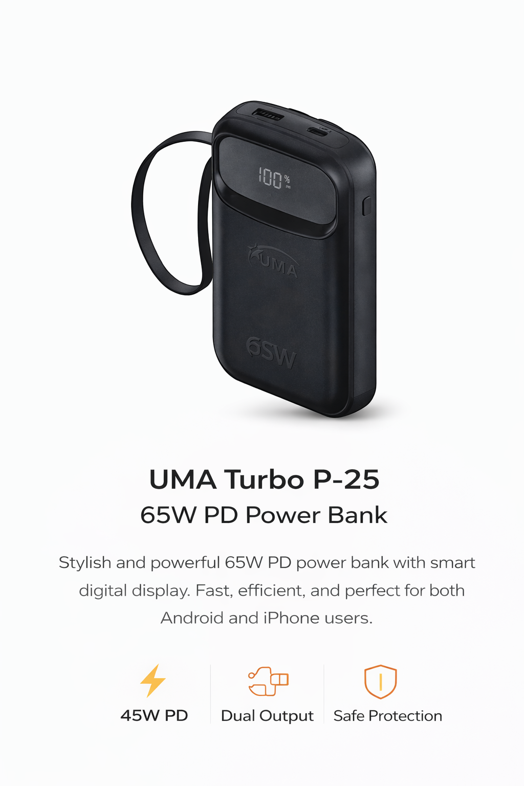 UMA Elite P-60 65W Super Fast Charging Power Bank-20000mAh