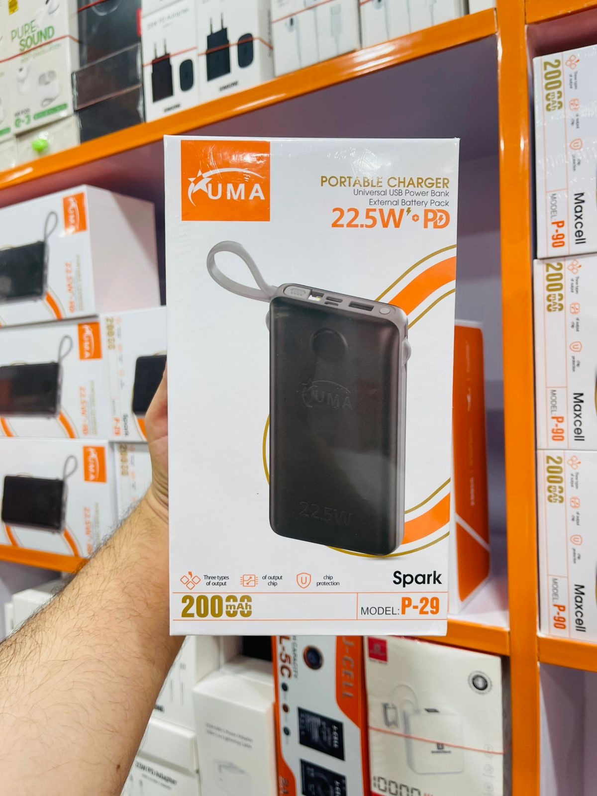 UMA Spark P-29 22.5W Compact Fast Charge Power Bank-20000mAh