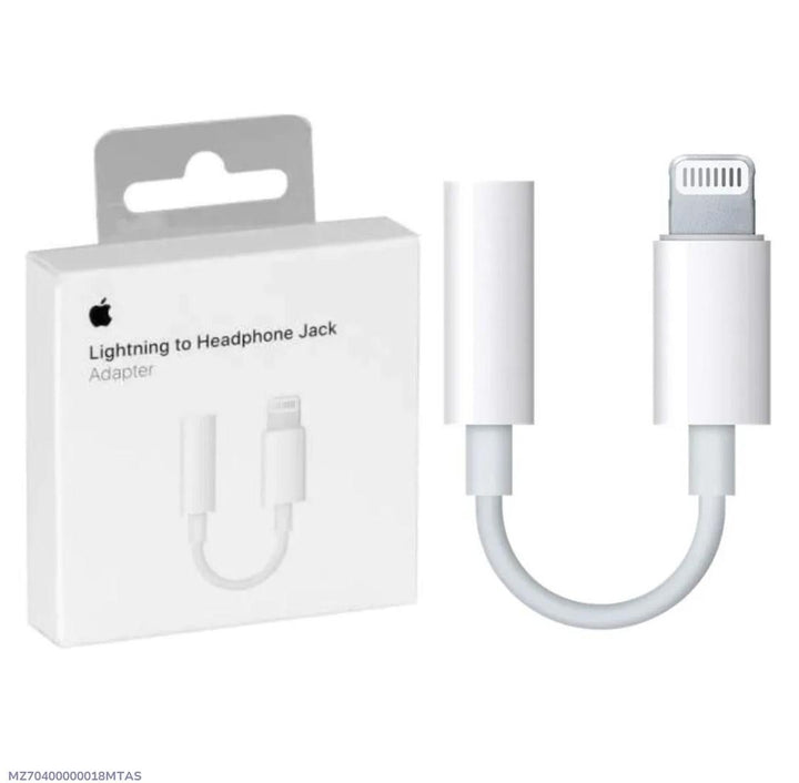 Lightning to Headphones Jack Adapter-White ABS Plastic.