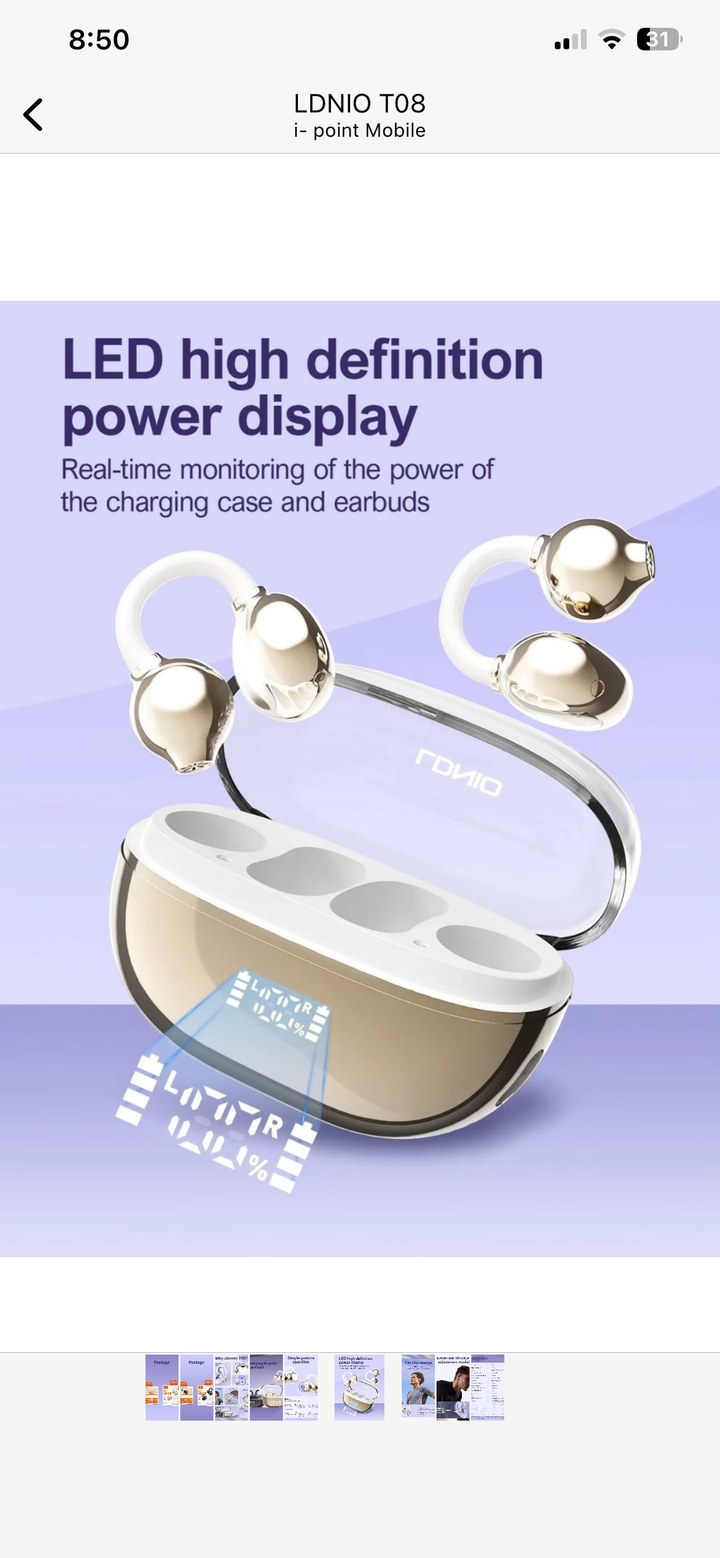 Ldnio T08 Wireless Stereo BT Open Earphones Wireless In-Ear